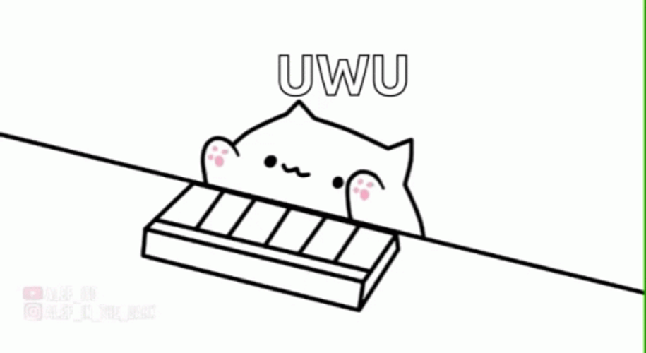 Uwu Bongo Cat Playing Piano GIF