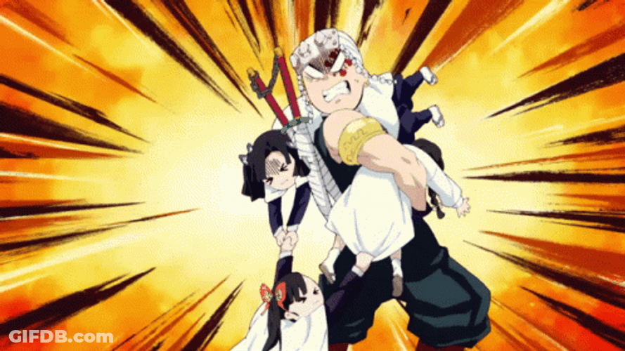 Uzui Vs Gyutaro Screaming GIF