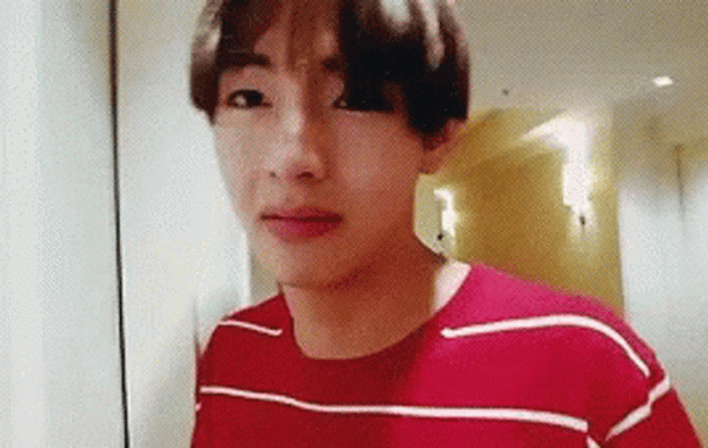 V Making His Face Ugly GIF