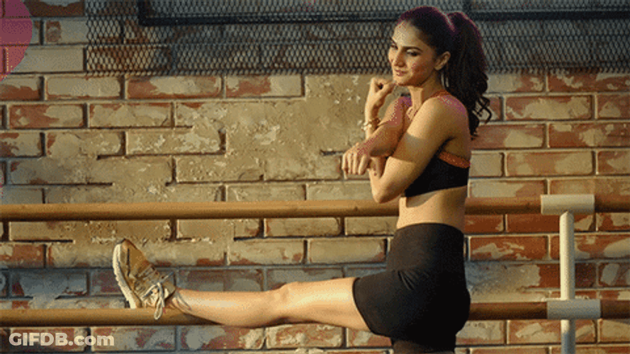 Vaani Kapoor Body Twist Stretch Movement GIF