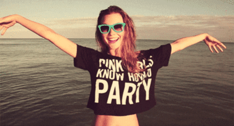 Vacation Lake Party Girl GIF