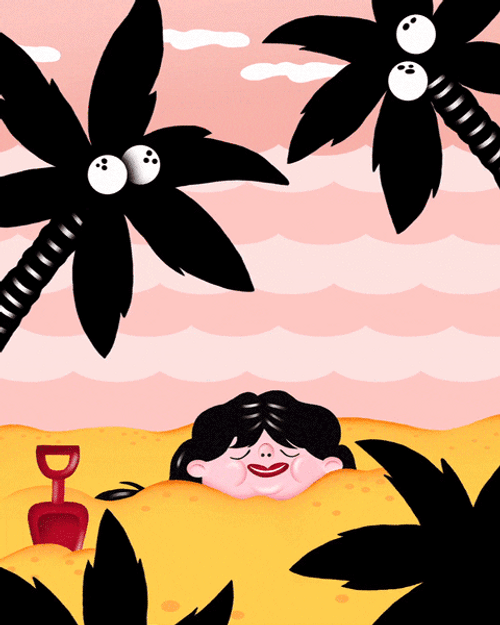 Vacation Mode Burried In Beach Bliss GIF