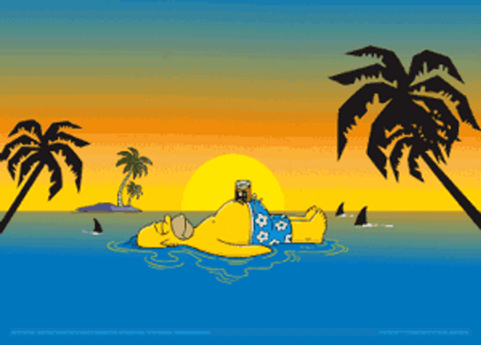 Vacation Mode Homer Simpson GIF