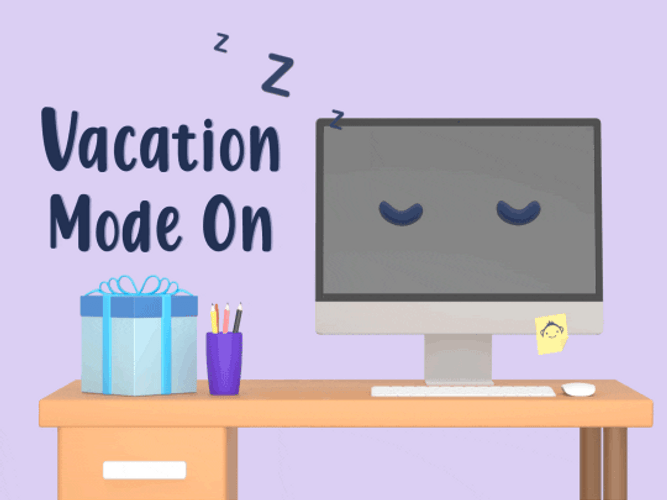 Vacation Mode On Computer Snoozing GIF
