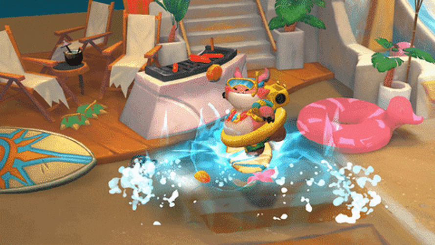 Vacation Mode Pool Party Water Ski GIF