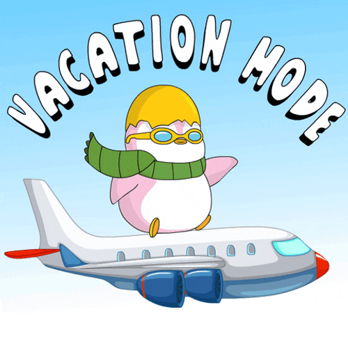 Vacation Mode Pudgy Penguin Flying GIF
