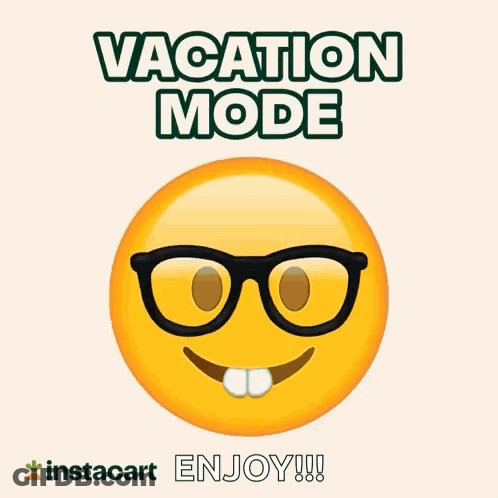 Vacation Mode Smiley Face With Sunglasses GIF
