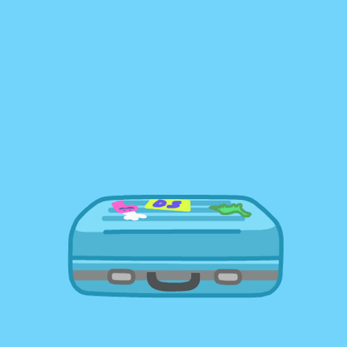 Vacation Mode Travel Suit Case Animation GIF