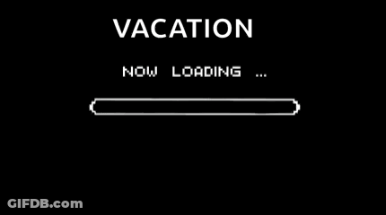 Vacation On Black Background With White Line GIF