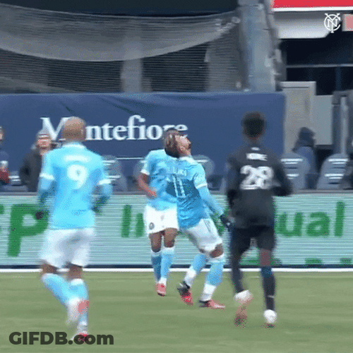 Valentín Castellanos Catches Ball And Collide With The Enemy GIF