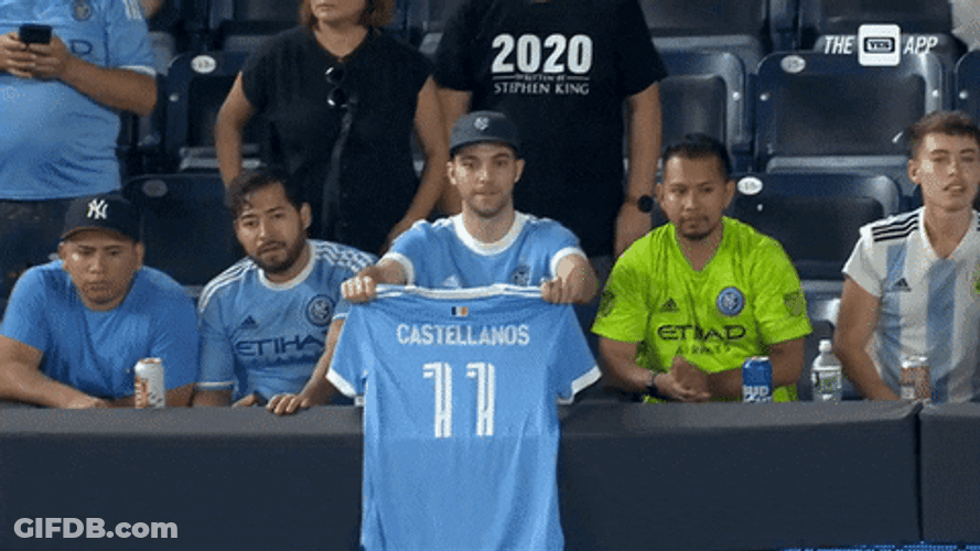 Valentín Castellanos Holding Out His Jersey GIF