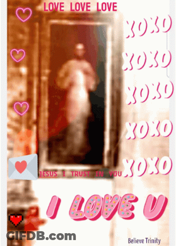 Valentine Card Saying I Love U GIF