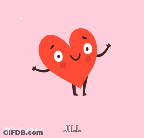 Valentine Heart With Arms And Legs Saying I'm Head Over Heels For You GIF