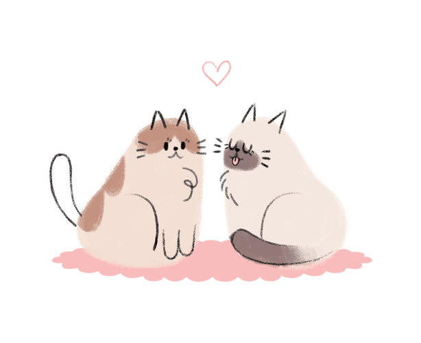 Valentine's Cats Kawaii Art GIF