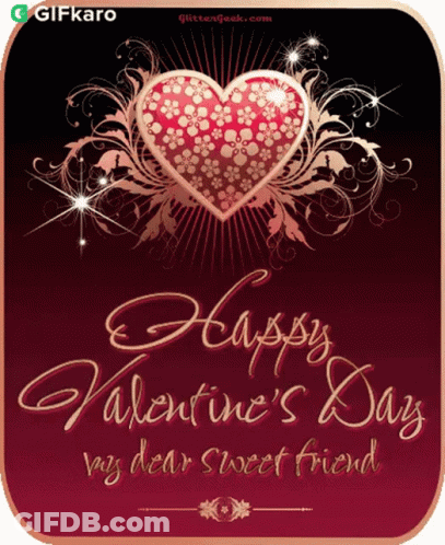 Valentine's Day Card With Heart And Happy Valentine's Day GIF