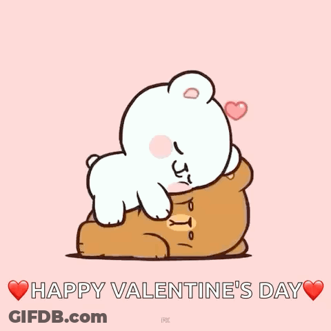Valentine's Day Card With Hugging Bears GIF