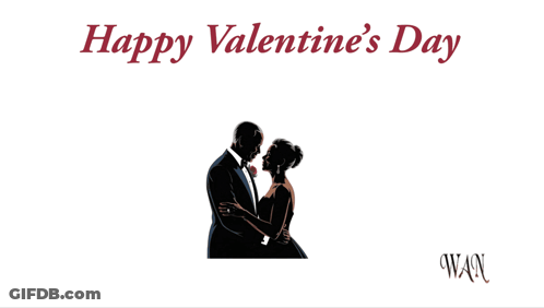 Valentine's Day Card With Man And Woman Dancing GIF