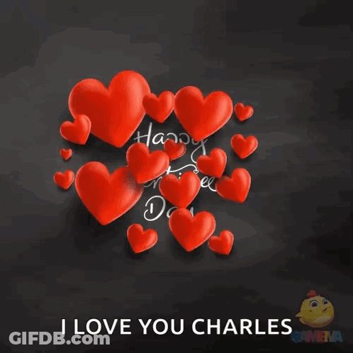 Valentine's Day Card With Red Hearts GIF