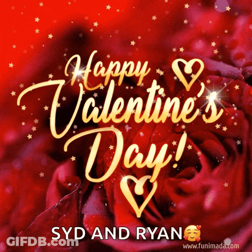 Valentine's Day Greeting Card With Red Rose GIF