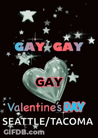Valentine's Day Greeting From Seattle Tacoma With Heart And Stars GIF