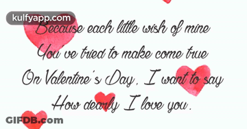 Valentine's Day Message With Red Hearts GIF