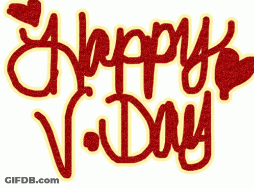 Valentine's Day Red And Yellow Greeting GIF