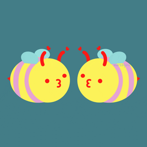 Valentine's Kiss Bee Mine GIF