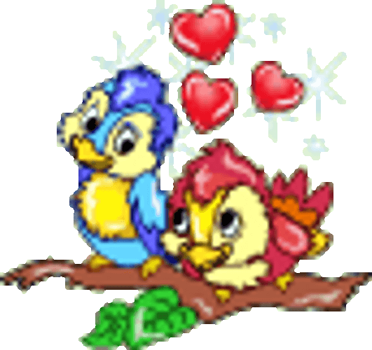 Valentine's Love Birds Cartoon GIF
