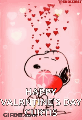 Valentine Snoopy Holding Heart GIF