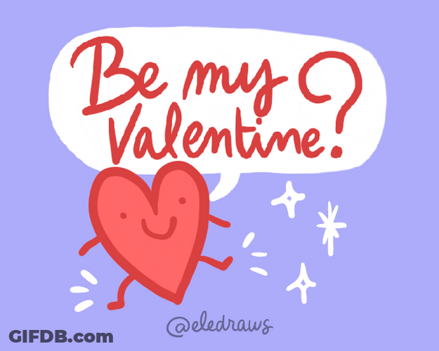 Valentines Day Cute Dancing Heart Cartoon GIF