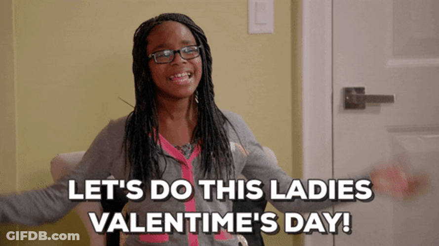 Valentines Day Excited Young Girl Giggling GIF