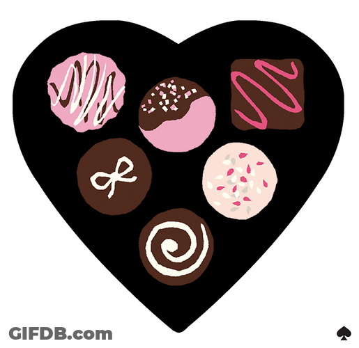 Valentines Day Heart Shaped Box Of Chocolates GIF