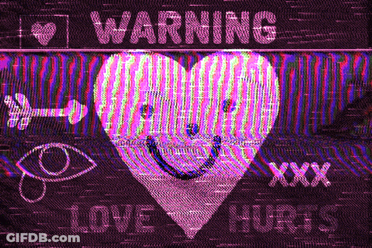 Valentines Day Warning Glitchy Digital Art GIF