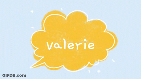 Valerie Inside Yellow Speech Bubble GIF