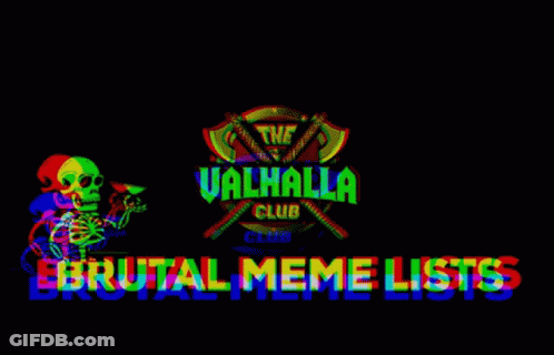 Valhalla Club Logo Skeleton Holding Cup GIF