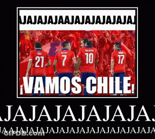 Vamos Chile Poster With Soccer Players GIF