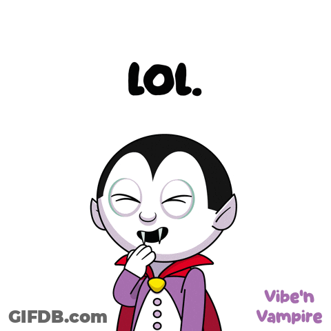 Vampire Cartoon Saying Lol GIF