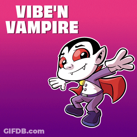Vampire Cartoon Saying Vibe 'N Vampire GIF