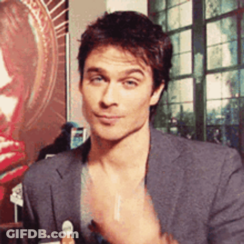 Vampire Diaries Charming Damon Salvatore Flying Kiss GIF