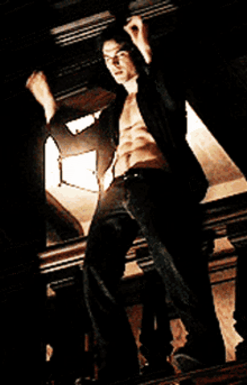 Vampire Diaries Damon SAlvatore Sexy Dance Abs Showing GIF