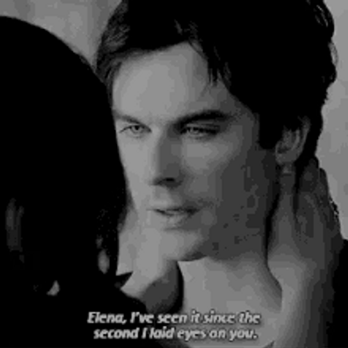 Vampire Diaries Damon Talking Love Elena GIF