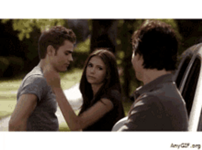 Vampire Diaries Elena Kiss Stefan Make Damon Jealous GIF