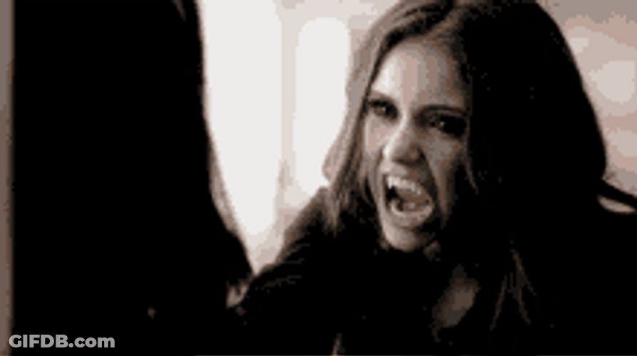 Vampire Diaries Fierce Elena Fangs Ready To Bite GIF