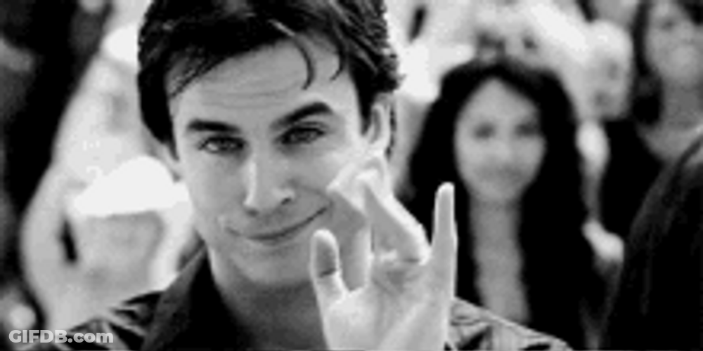 Vampire Diaries Ian Somerhalder Flirt Wave GIF