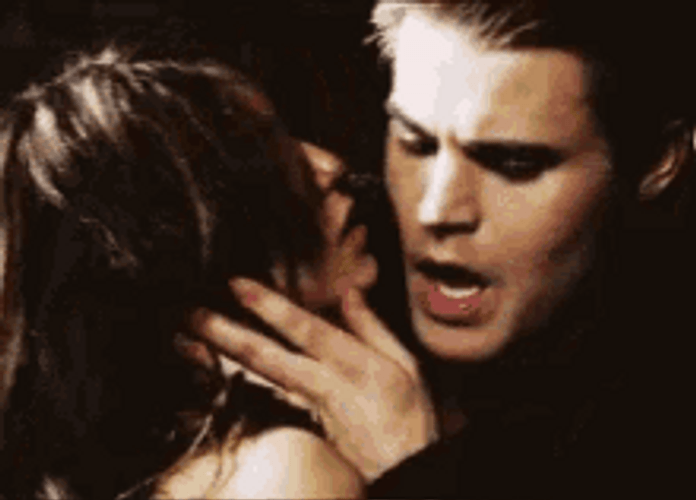 Vampire Diaries Stefan Elena Intimate Hug Hot GIF