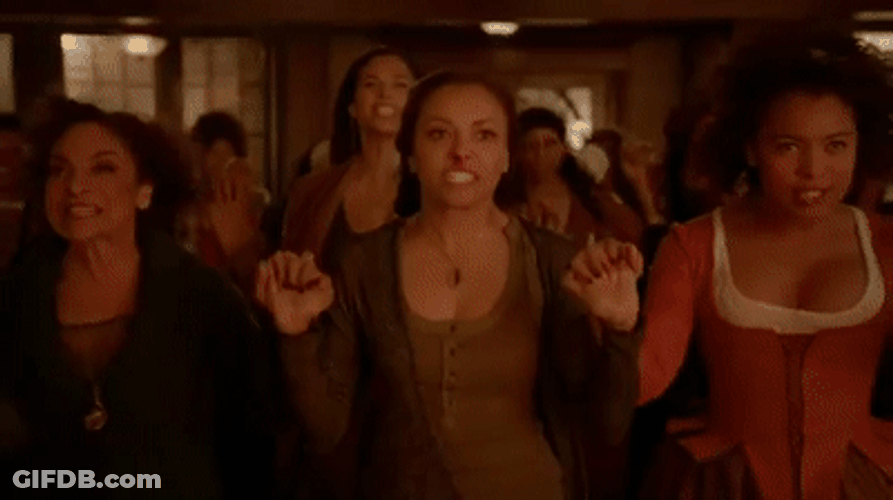 Vampire Diaries Women Hold Hands Cast Spell GIF