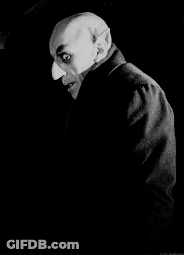 Vampire In Black And White GIF