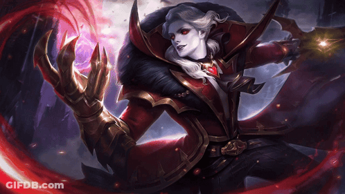 Vampire In Red And Black Coat GIF