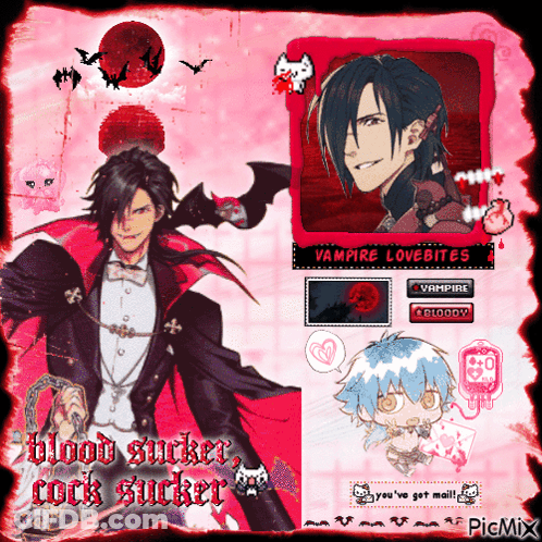 Vampire Saying Blood Sucker Cock Sucker GIF
