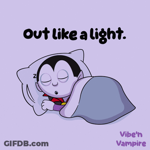 Vampire Sleeping Out Like A Light GIF